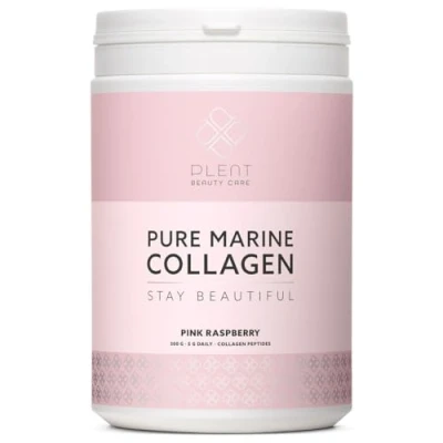 Image of PLENT Pure Marine collagen Pink Raspberry Hair, skin, nail support supplement peptides 300 g Jar