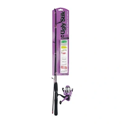 Image of Ugly Stik Complete Ladies Spinning Reel and Fishing Rod Kit, Purple, LUGLYMULTISPCOMPKIT, 5&#039; Light