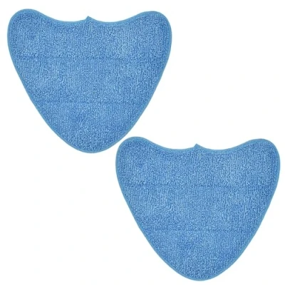 Image of KVBUCC 2 Pieces Blue Steam Mop Pads, Replacement Microfiber Triangle Compatible Cleaning Pads