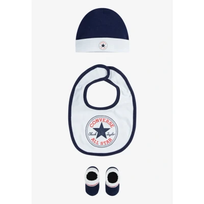 Image of Converse Chuck Infant HAT BIB Bootie SET Beanie for kids, Size: 0 6m, Obsidian