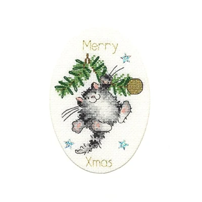 Image of Bothy Threads Cross Stitch Card Kit Swing Into Xmas