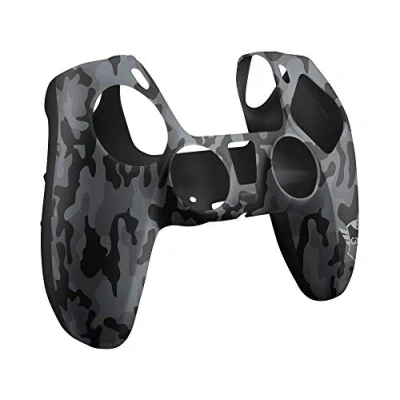 Image of Trust Gaming GXT 748 PS5 Controller Skin, Anti slip Silicone Cover Case for Wireless DualSense PlayStation 5, Protective Accessories Gamepad Camouflage Black