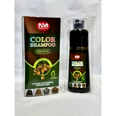 Image of NM Beauty argan oil and natural plant based ammonia free hair coloring shampoo, Brown shampoo (250 ml)