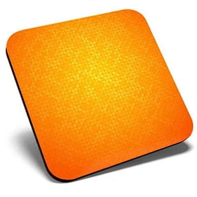 Image of Great Single Coaster Square Bright Orange Patterned Glossy Quality Coasters Tabletop Protection for Any Table Type #2558