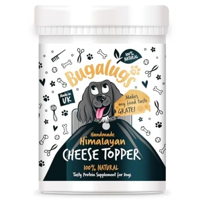 Image of Bugalugs Handmade Himalayan Cheese Topper 100% Natural dog treats use on licky mat as food toppers great puppy &amp; appetite stimulant for dogs. Easier to eat than yak chews dogs (200g)