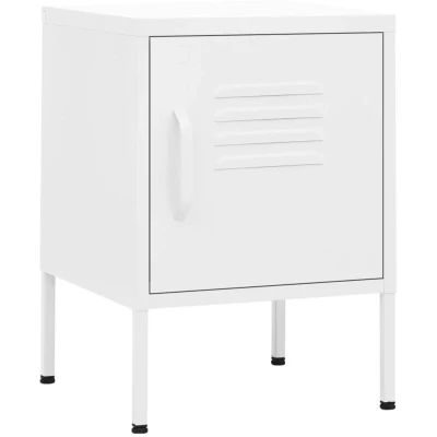 Image of vidaXL Nightstands 2 pcs White 35x35x51 cm Steel