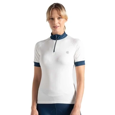 Image of Dare 2b Women&#039;s Half Zip Pedal Through It II Jersey White, Size: 12