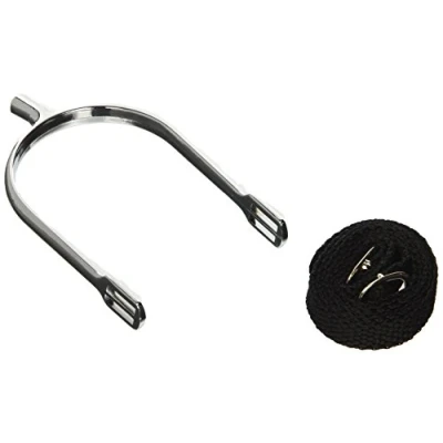 Image of Kerbl Men&#039;s Straight Spurs With Straps Metallic, 25 Mm