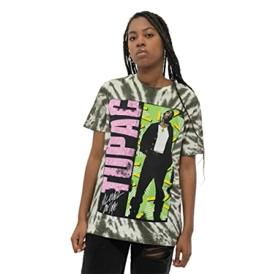 Image of Paradiso Clothing Tupac ALL EYEZ ON ME Print Tshirt, Men&#039;s, Size: Medium, Green