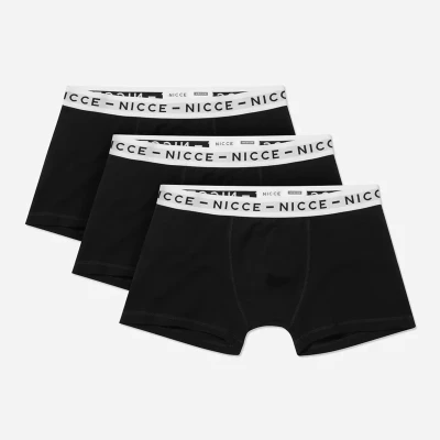 Image of NICCE Mens 3 Pack Stretch Waist Black/White Trailstar Boxers 0038 K011 0001 Cotton Size Medium