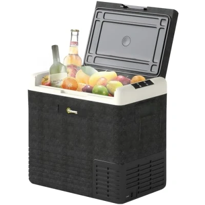 Image of Outsunny 50L Car Refrigerator, Portable Compressor Fridge Freezer, Electric Cooler Box with 12/24V DC and 110 240V AC for Camping, Driving, Picnic, Down to 20℃