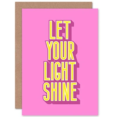 Image of Wee Blue Coo Bright Motivation Let Your Light Shine Greetings Card