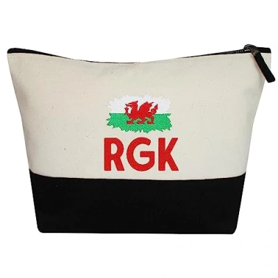 Image of Personalised Welsh Flag Wales Travel Wash Bag