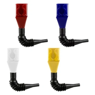 Image of 4Pcs Flexible Draining Tool Snap Funnels, GLADFRESIT Universal Retractable Oil Funnel, Plastic Clasp Funnel for Car Motorcycle Petrol