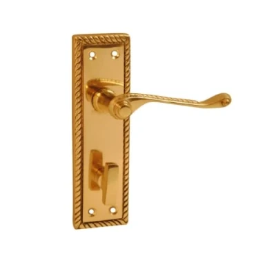 Image of VIBE Georgian 150mm Lever Bathroom on Brass Door Handle for Internal Doors