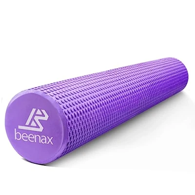 Image of Beenax Foam Roller 90cm Lightweight Muscle for Fitness, Pilates, Yoga, Physio, Trigger Point, Deep Tissue, Joint Massage, Pain Relief Designed to Relieve Stress and Relax Tight Muscles