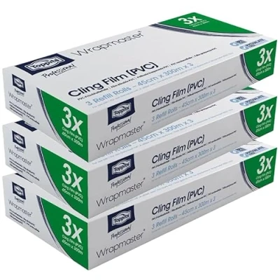 Image of Wrapmaster 4500 Cling Film Refill (Large) 3 x 300 metres (3 Boxes of Rolls)