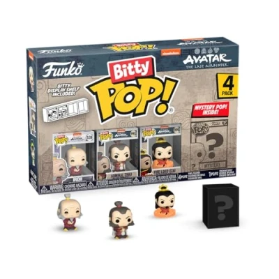 Image of Funko Bitty Pop! Avatar: TLA Iroh 4PK Iroh, Admiral Zhao, Firelord Ozai and A Surprise Mystery Mini Figure 0.9 Inch (2.2 Cm) the Last Airbender Collectable Gift Idea Cake Topper
