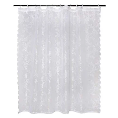 Image of DII Translucent Lace Shower Curtain, 72x72, Flower Blossom White