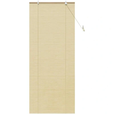 Image of vidaXL Window Blinds &amp; Shades with Curtains Manual Natural 90 x 220 cm Bamboo