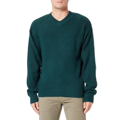 Image of JACK &amp; JONES Men&#039;s Jorollie Knit V Neck Jumper, Magical Forest, M