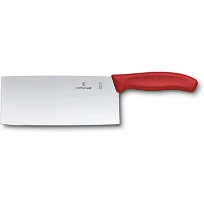 Image of Victorinox Swiss Classic, Chef&#039;s Knife, Extra Sharp Blade, Straight Edge, 18 cm, Robust Plastic Handle, Stainless Steel, Red