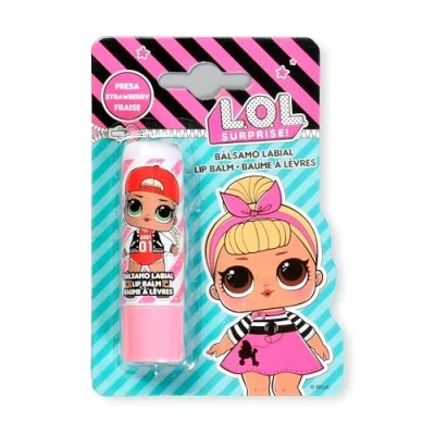 Image of LOL Surprise Strawberry Flavour Lip Balm with Moisturising, Hydrating and Nourishing Formula for Kids, 4g