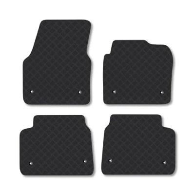 Image of Car Mats for Land Rover Discovery Sport (2019+) [Manual] Floor Premium Rubber Tailored Fit Set Accessory Black Custom Fitted 4 Pieces with Clips Anti Slip Backing, Heavy Duty &amp; Waterproof