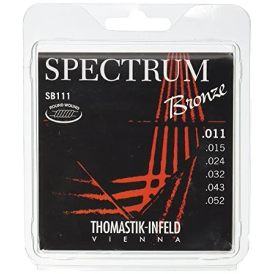 Image of Thomastik Saiten für Akustikgitarre Spectrum Bronze Series nickelfrei Satz SB111 light .011 .052,White Black Red Blue,Small Medium Large X 2X