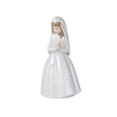 Image of NAO Girl Praying. Porcelain Communion Figure.