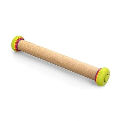 Image of Joseph PrecisionPin Rolling Pin with adjustable pastry thickness, Baking and dough rollers, Beech Wood, Multicolour