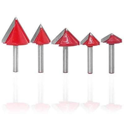 Image of Gasea 5pcs 60 90 120 CNC Engraving V Groove 3D Router Bits with 6mm Shank Woodworking Carving Knife Cutting Tool