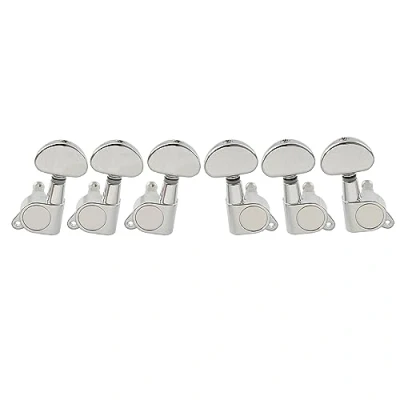 Image of Musiclily Pro 3x3 Sealed Guitar Tuners Tuning Pegs Keys Machine Heads Set for Les Paul Style Electric or Acoustic Guitar, Half Moon Button Chrome