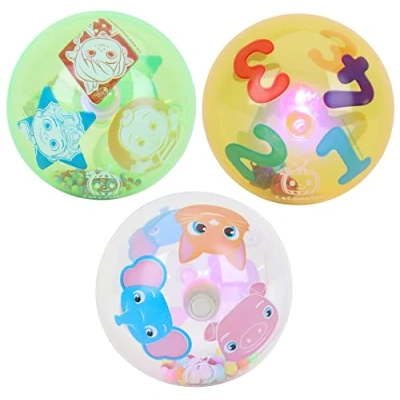 Image of Toyland® Pack of 3 Cocomelon 8cm Light Up &amp; Shake Balls Fun Coco Melon Baby Toys Toddler Sensory Suitable From Birth