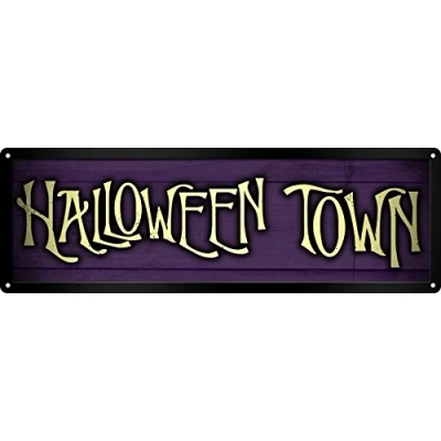 Image of Grindstore Halloween Town Slim Tin Sign 30.5x10.1cm