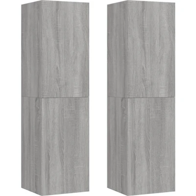 Image of vidaXL Wall mounted TV Cabinets 2 pcs Grey Sonoma 30.5x30x110 cm