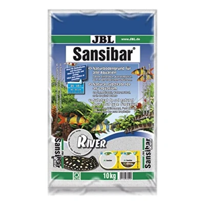Image of JBL Sansibar RIVER 10 kg, Light, fine substrate with black pebbles for freshwater and marine aquariums