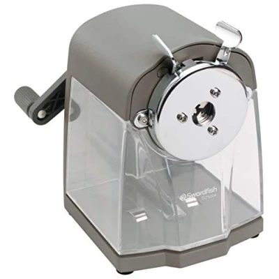 Image of Swordfish ‘Scholar’ Multiple Size Desktop Manual Pencil Sharpener with Replaceable Helical Blade[40104] 812mm ,grey