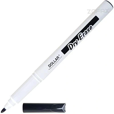Image of Dry Erase Everyday Use Whiteboard Marker Pens Easy Wipe School Office Business (1 x 1.0mm Medium Black Pen + 3 PATEL Ball Pens)