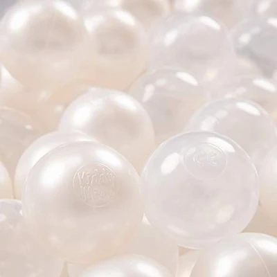 Image of KiddyMoon Soft Plastic Play Balls 700 Balls/7Cm 2.75In Multi Colour Made In EU, Pearl/Transparent
