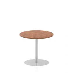 Image of Italia 800mm Poseur Round Table Walnut Top 725mm High Leg