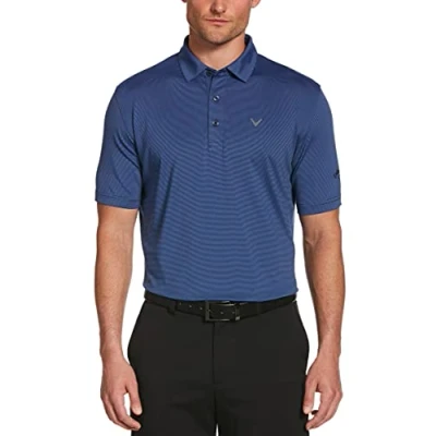 Image of Callaway Men&#039;s Fine Line Stripe Short Sleeve Golf Polo Shirt
