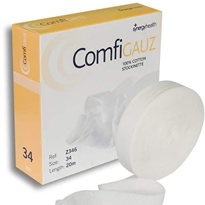 Image of Comfigauz Size &#039;34&#039; Tubular Natural Cotton Stockinette Bandage Unstretched (Flat Diameter Width) 3.6cm Ideal Childrens Limbs, Adult Hands, Small Limbs 20m Length (1 Box)