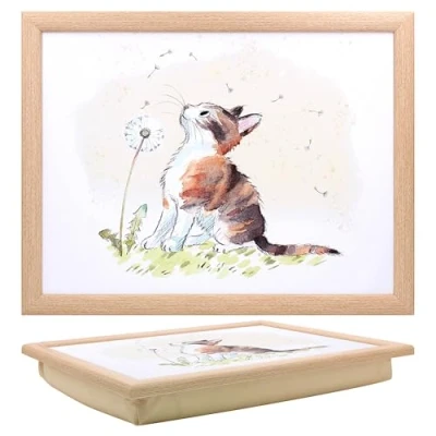 Image of The Leonardo Collection Paper Shed Design Cat With Dandelion Laptray Bean Bag for Serving Dishes Lovely Lap Trays Eating on Dinner or Breatfast Newly Designed Food