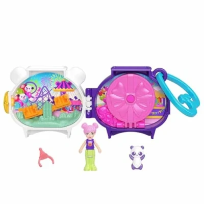 Image of Polly Pocket Cuddly Toys Compact Play Set GYV99 Panda, HRD38