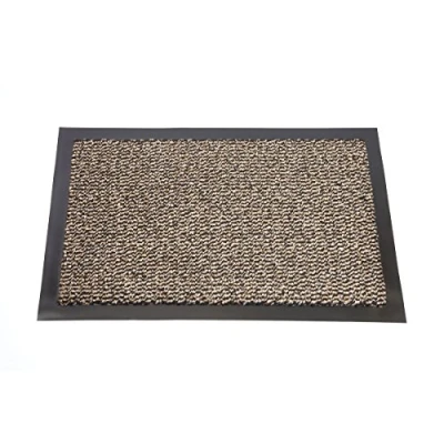 Image of EHC Small Brown/Black Door Rubber Backed Barrier Mat 60cm x 90cm, Fabric