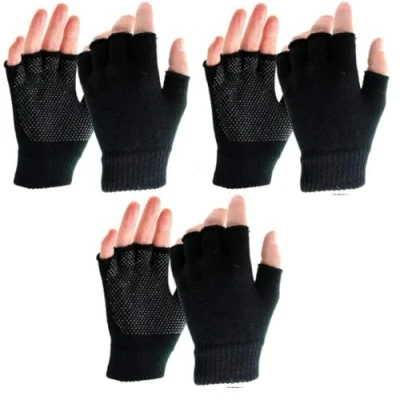 Image of OnlyBee 3 Pairs of Adults Fingerless Gripper Gloves