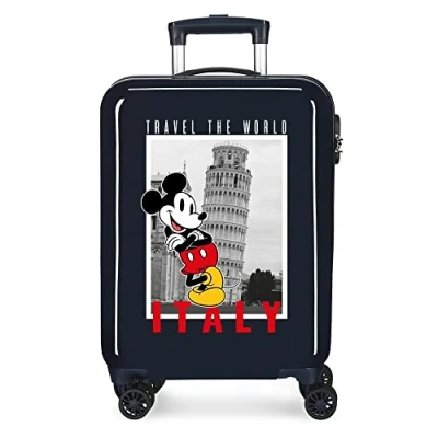 Image of Disney Mickey &amp; Minnie Trip to… Luggage Set, One Size, Italy Blue, Cabin Suitcase