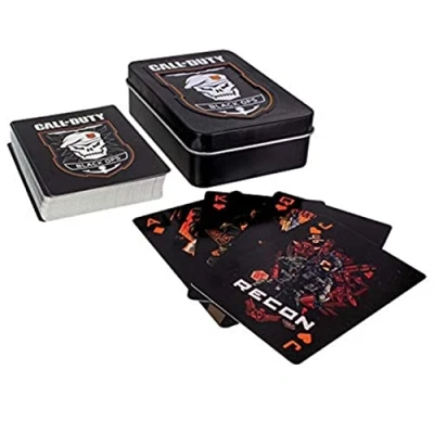 Image of Paladone Call of Duty Black Ops 4 Playing Cards Cod Logos and Emblem, Includes Embossed Premium Metal Storage Tin, Plastic Coated