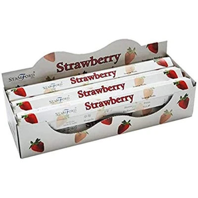Image of STAMFORD INC. 37141 Strawberry Incense Sticks, 20 Sticks x 6 Packs